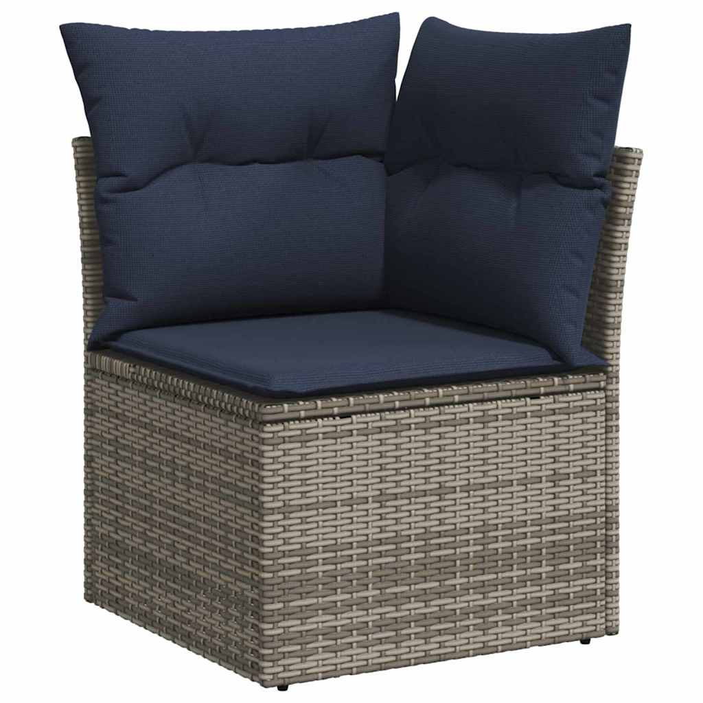 Gartensofa-Set Mit Kissen 7 Pcs Poly-Rattan