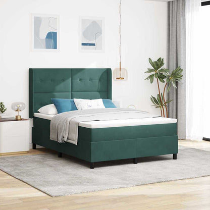 Boxspringbett Mit Matratze & Led Samt Dunkelgrün