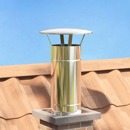 Regenabdeckung Schornstein Silber 20 X 20 X 18 Cm Edelstahl