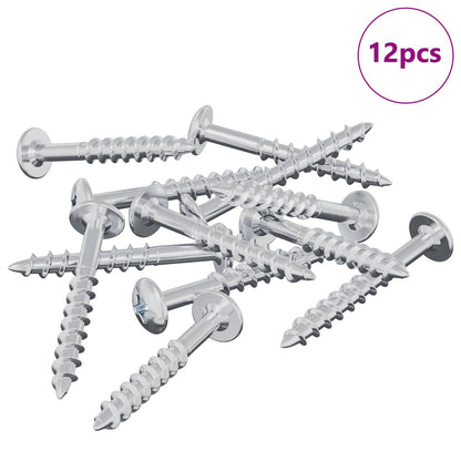 Schraube 12 Pcs Silber 9,8 X 35 Mm Eisen