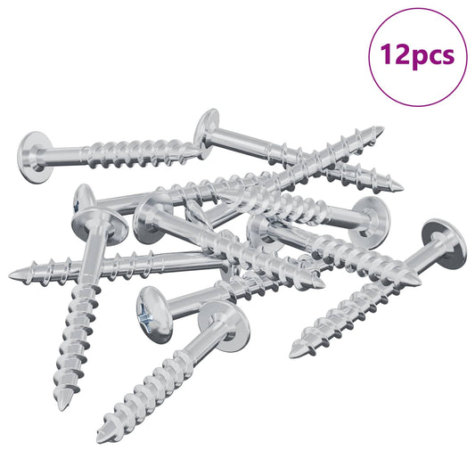 Schraube 12 Pcs Silber 9,8 X 35 Mm Eisen