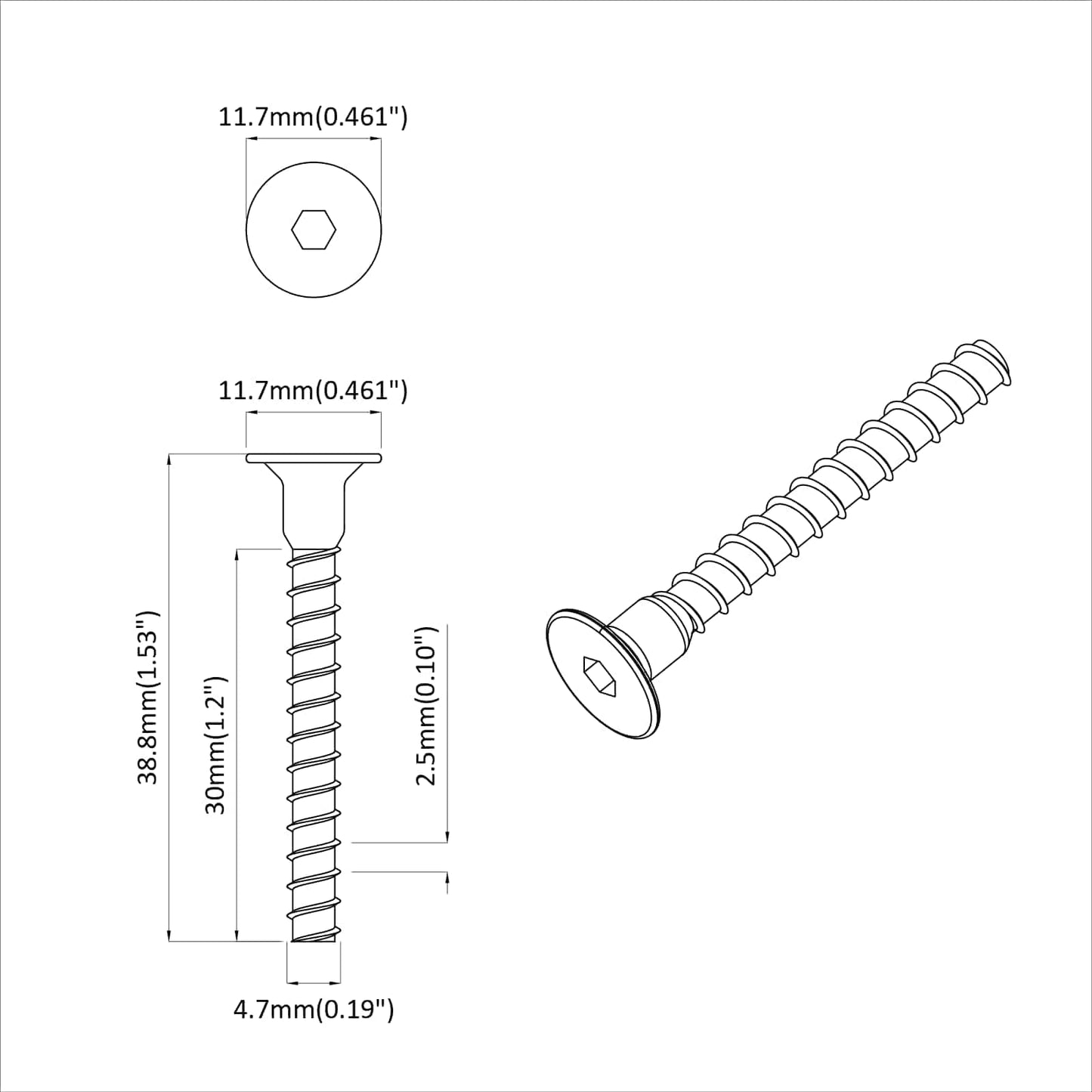 Steckkappen-Schraube 2 Pcs Schwarz M5 X 40 Mm Eisen