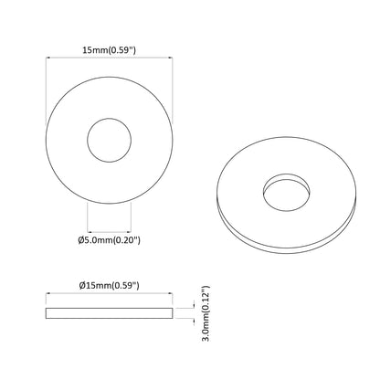 Geeignet Für Flachscheiben 2 Pcs Schwarz 15 X 3 Mm