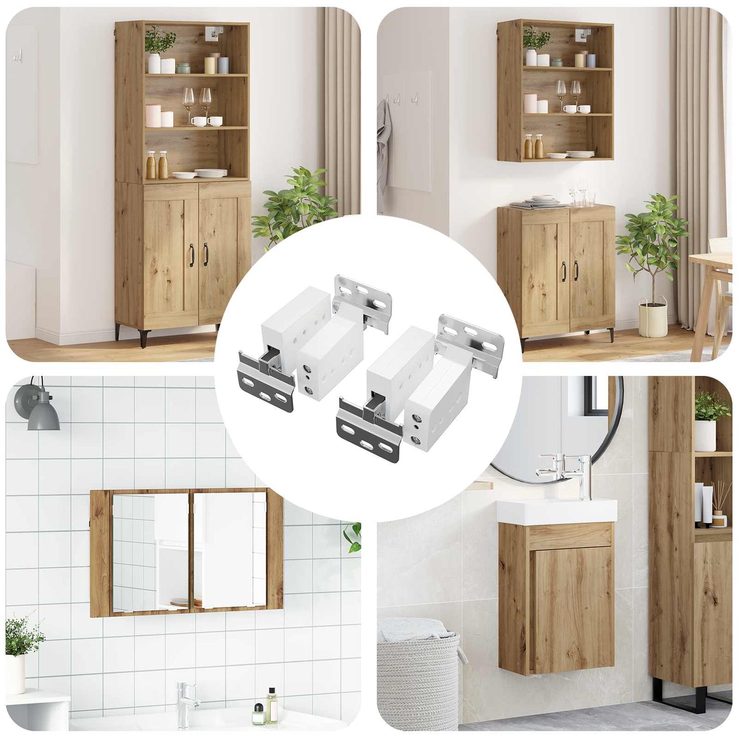 Schrankhängemontagebügel 2 Pcs Weiß 70 X 48 X 19 Mm