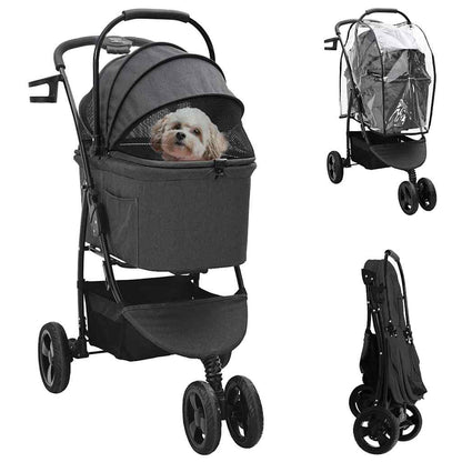 Faltbarer Haustierwagen 78 X 54 X 101 Cm Polyester