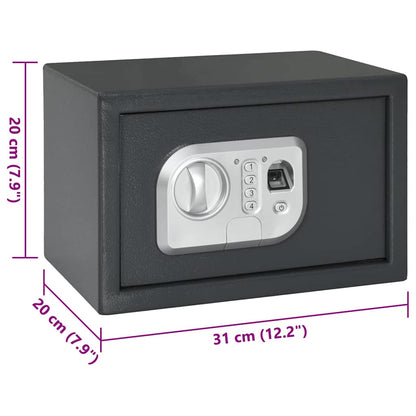 Digitaler Safe Mit Schloss Dunkelgrau 31 X 20 X 20 Cm Stahl
