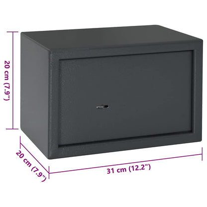 Safe Box Mit Schloss Dunkelgrau 31 X 20 X 20 Cm Stahl