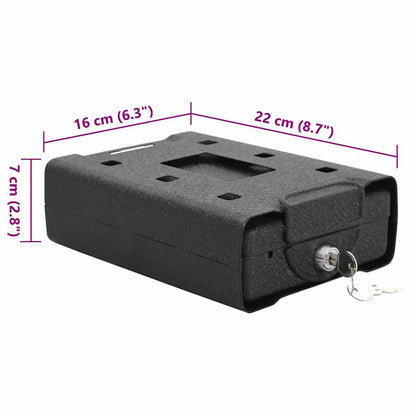 Auto Safe Mit Schloss Schwarz 22 X 16 X 7 Cm Stahl