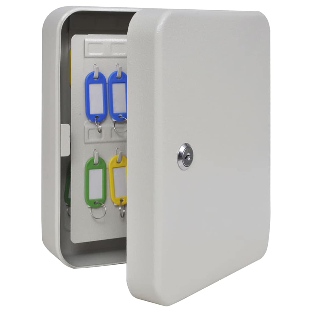 Schlüsselbox Mit Schloss Elfenbein 20 X 7,5 X 25 Cm Stahl