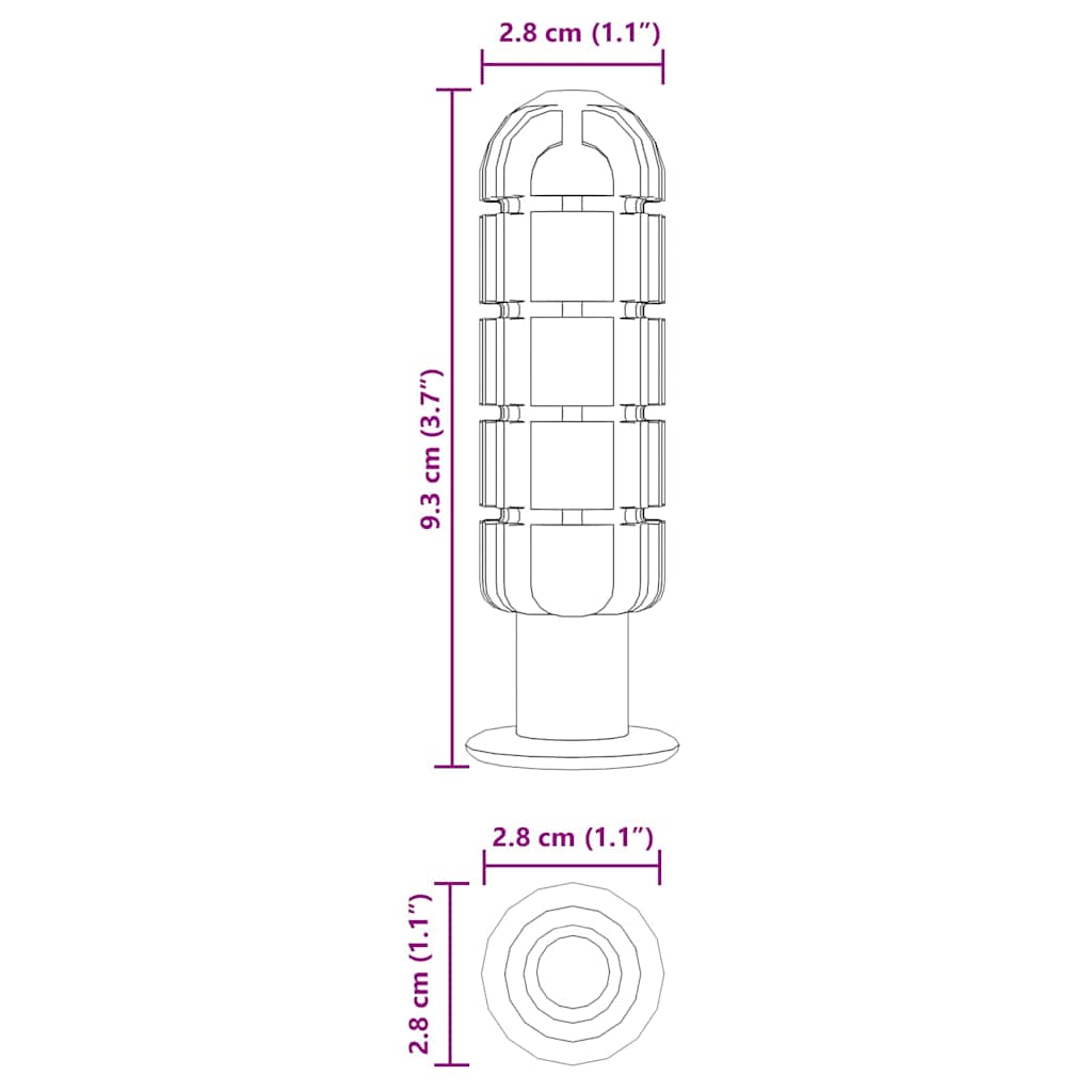 Tichfußballgriff 10 Pc Chwarz 2,8 X 2,8 X 9,3 Cm Pp