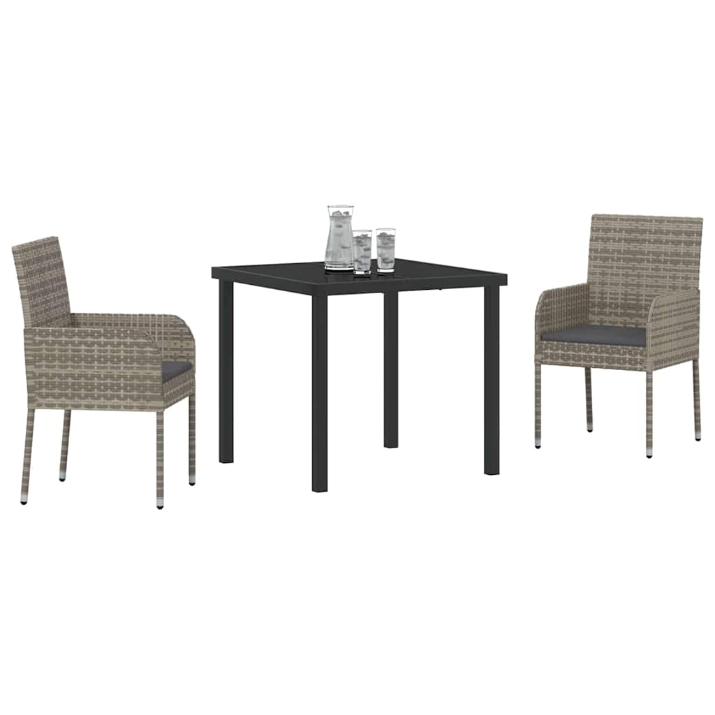 Garten Essgruppe Mit Kissen 3 Pcs Poly-Rattan