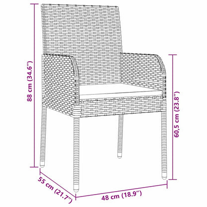 Garten Essgruppe Mit Kissen 3 Pcs Poly-Rattan