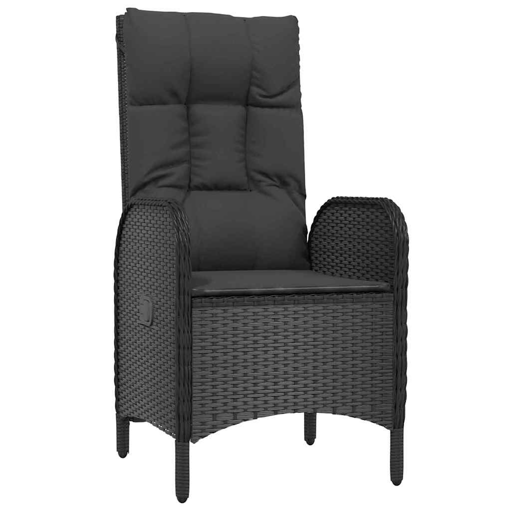 Garten Essgruppe Mit Kissen 5 Pcs Schwarz Poly-Rattan