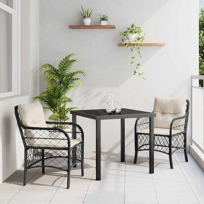 Garten Essgruppe Mit Kissen 3 Pcs Beige Poly-Rattan