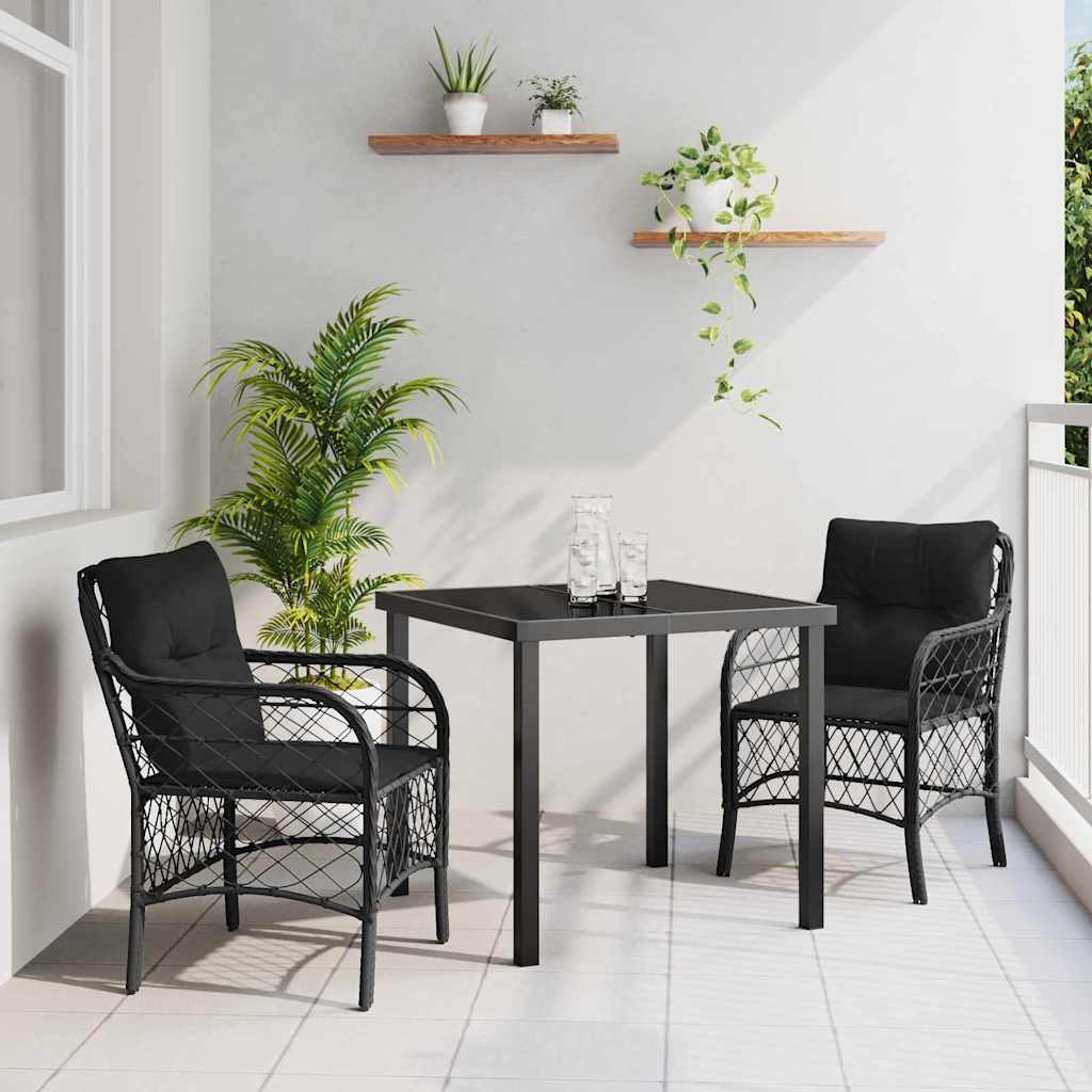 Garten Essgruppe Mit Kissen 3 Pcs Beige Poly-Rattan
