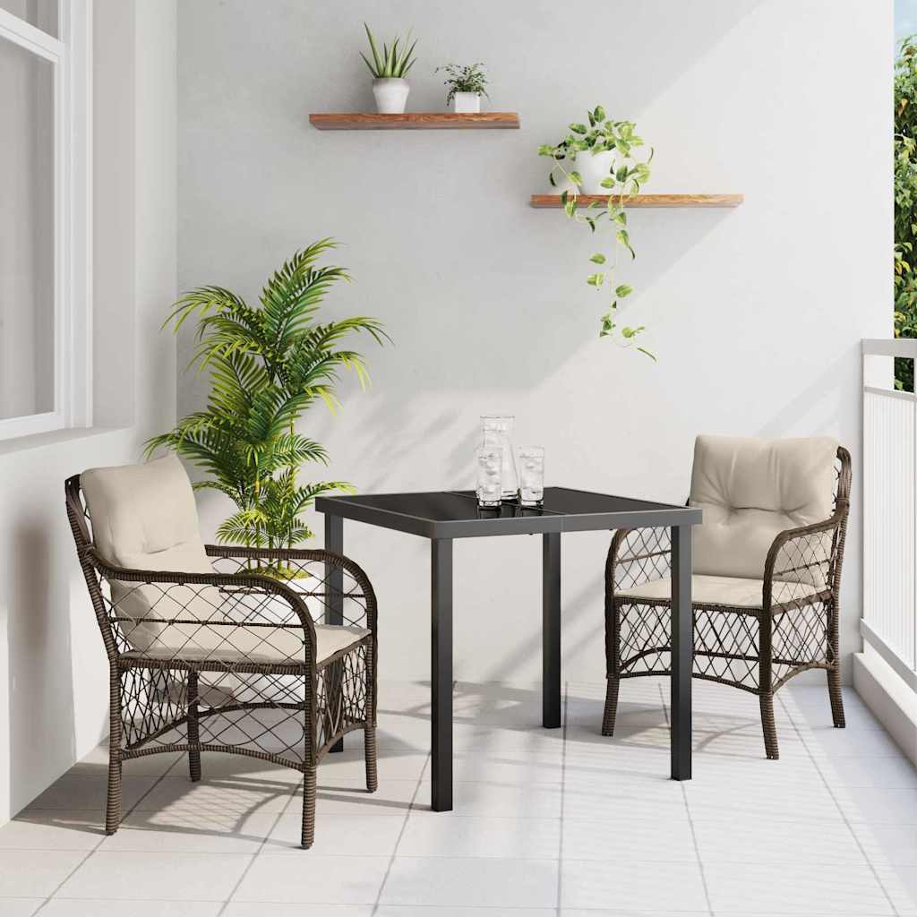 Garten Essgruppe Mit Kissen 3 Pcs Beige Poly-Rattan
