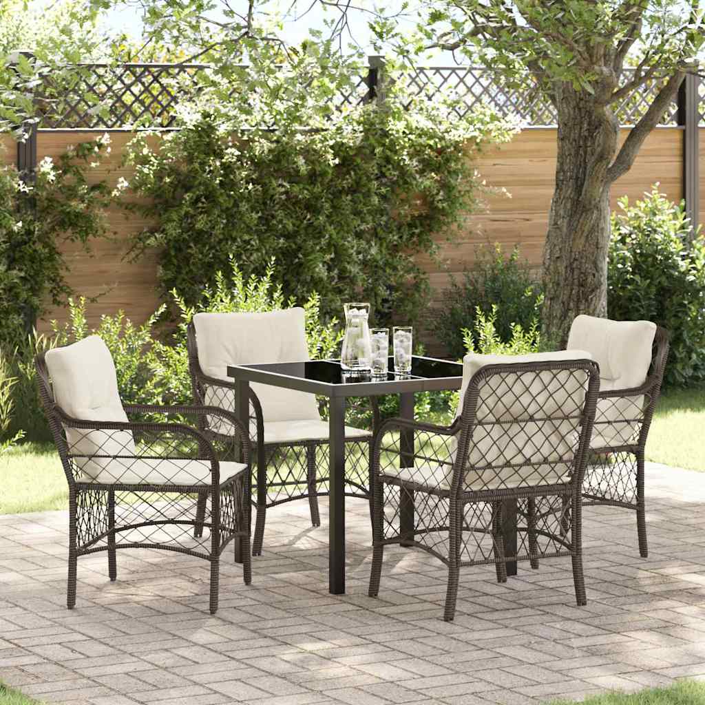 Garten Essgruppe Mit Kissen 3 Pcs Beige Poly-Rattan