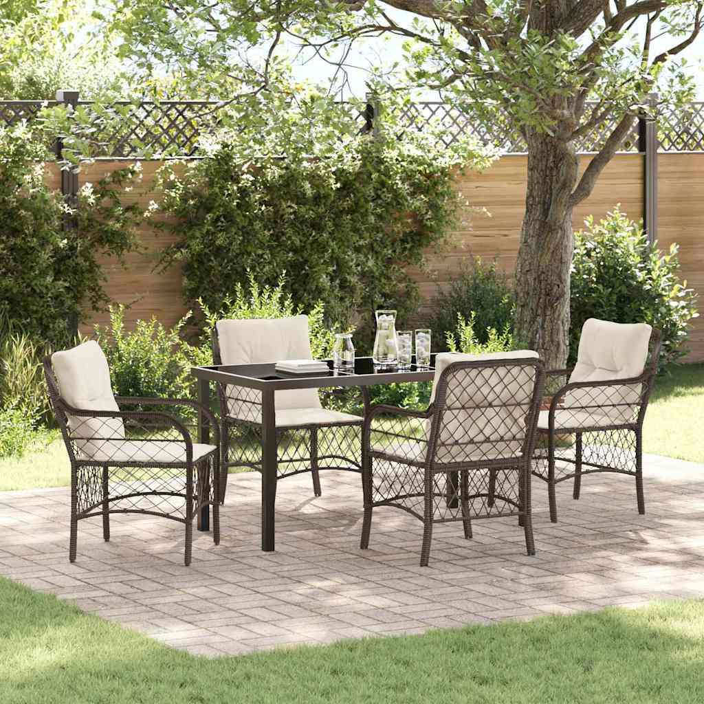 Garten Essgruppe Mit Kissen 3 Pcs Beige Poly-Rattan
