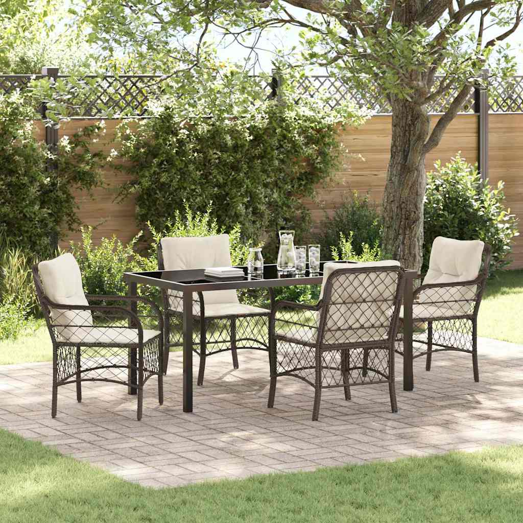 Garten Essgruppe Mit Kissen 3 Pcs Beige Poly-Rattan