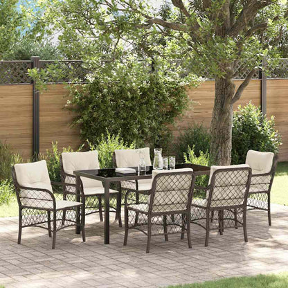 Garten Essgruppe Mit Kissen 3 Pcs Beige Poly-Rattan