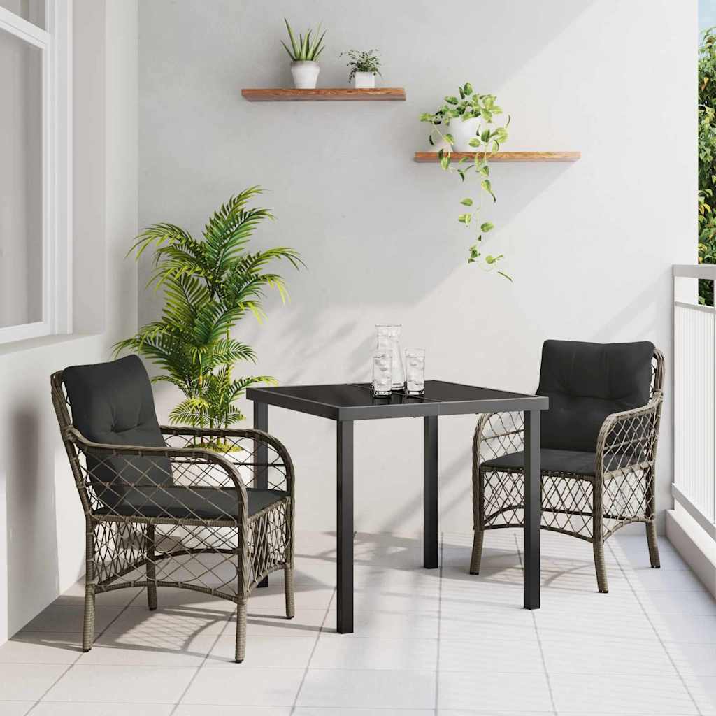 Garten Essgruppe Mit Kissen 3 Pcs Beige Poly-Rattan