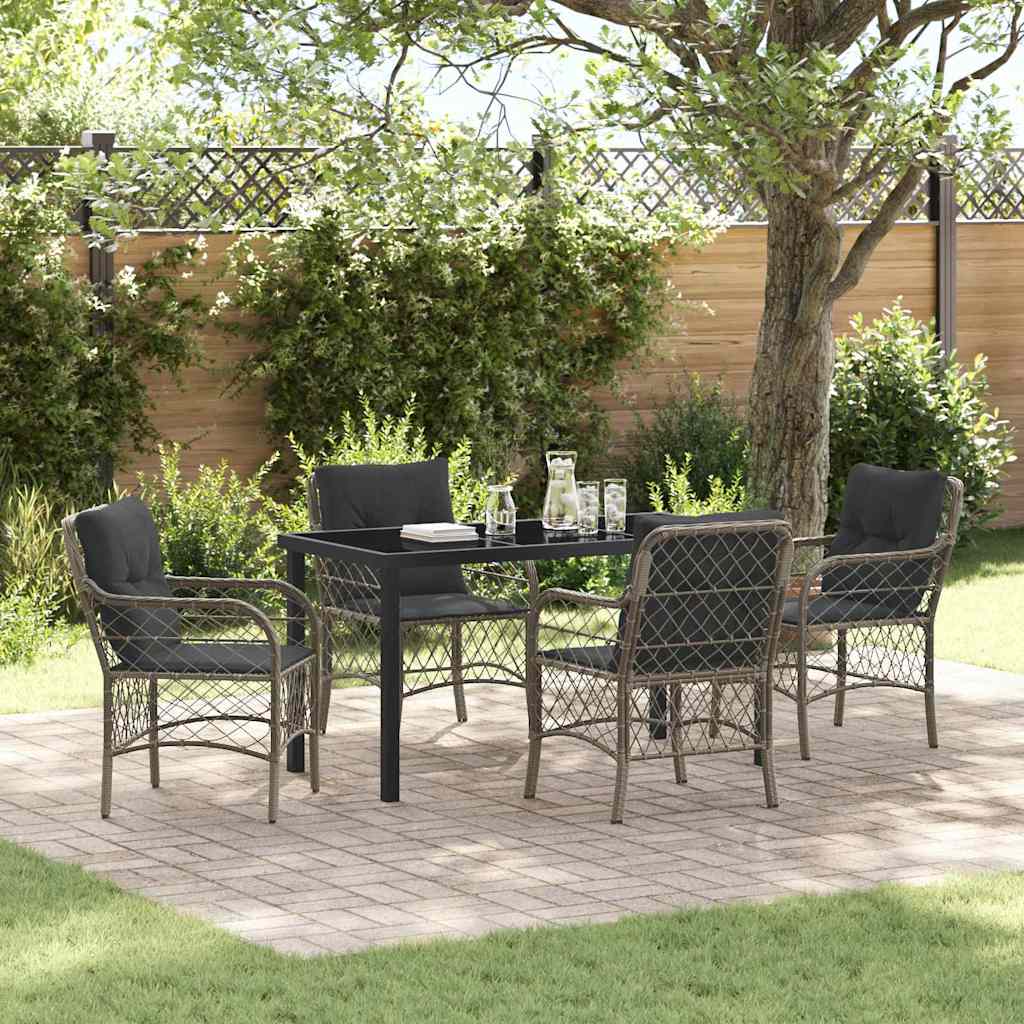 Garten Essgruppe Mit Kissen 3 Pcs Beige Poly-Rattan