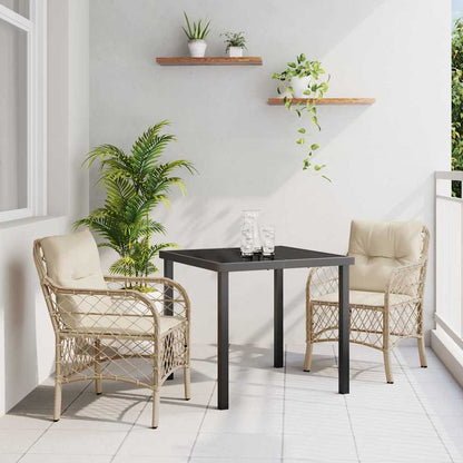 Garten Essgruppe Mit Kissen 3 Pcs Beige Poly-Rattan