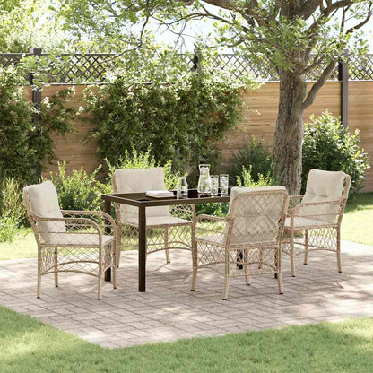 Garten Essgruppe Mit Kissen 3 Pcs Beige Poly-Rattan