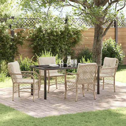 Garten Essgruppe Mit Kissen 3 Pcs Beige Poly-Rattan