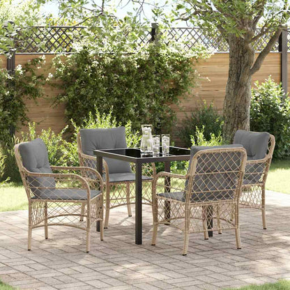 Garten Essgruppe Mit Kissen 3 Pcs Beige Poly-Rattan