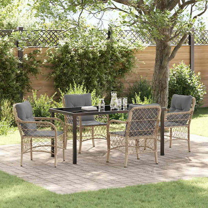 Garten Essgruppe Mit Kissen 3 Pcs Beige Poly-Rattan