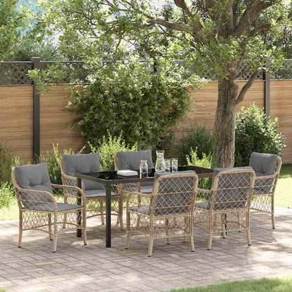 Garten Essgruppe Mit Kissen 3 Pcs Beige Poly-Rattan