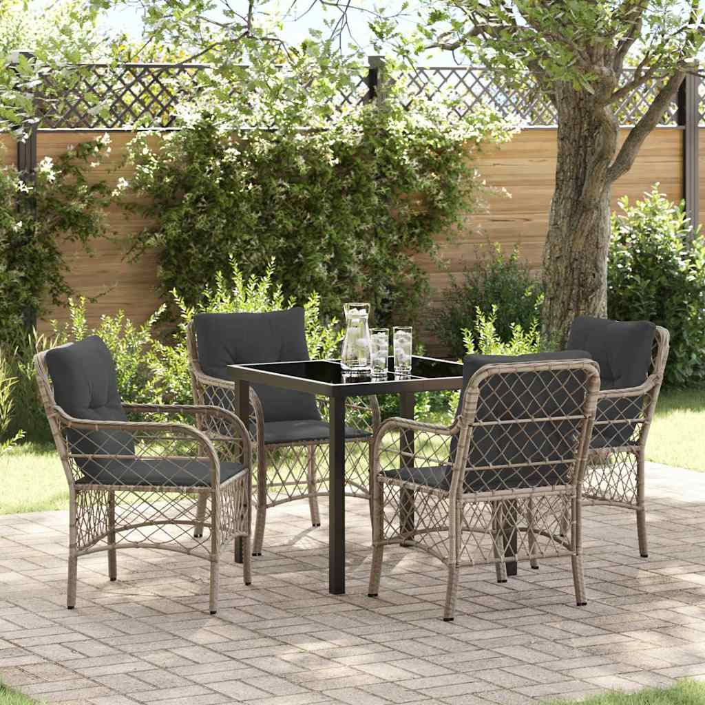 Garten Essgruppe Mit Kissen 3 Pcs Beige Poly-Rattan