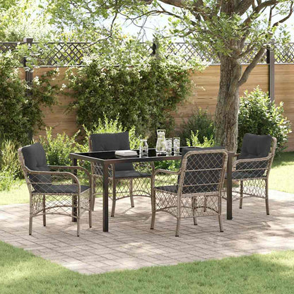 Garten Essgruppe Mit Kissen 3 Pcs Beige Poly-Rattan