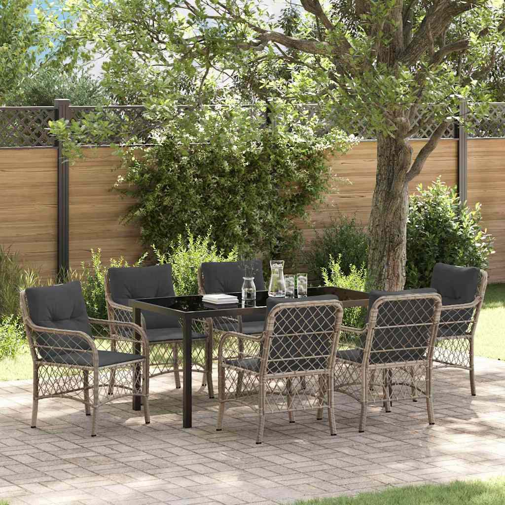 Garten Essgruppe Mit Kissen 3 Pcs Beige Poly-Rattan