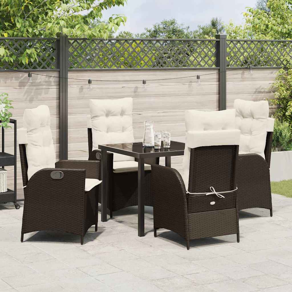 Garten Essgruppe Mit Kissen 5 Pcs Beige Poly-Rattan