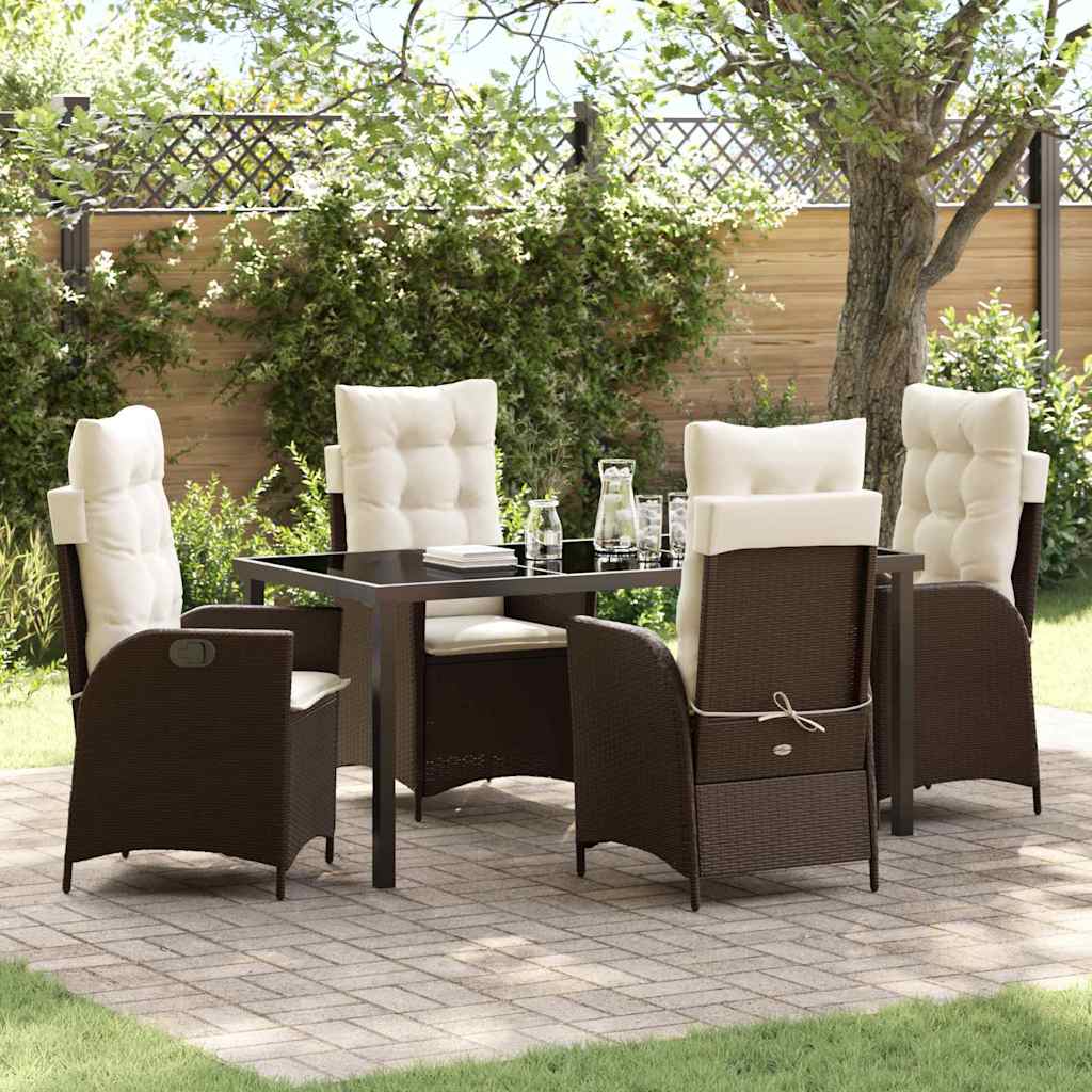 Garten Essgruppe Mit Kissen 5 Pcs Beige Poly-Rattan