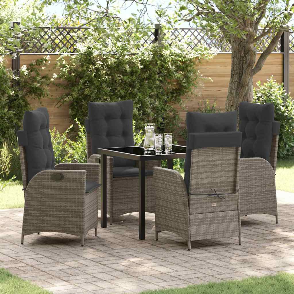 Garten Essgruppe Mit Kissen 5 Pcs Beige Poly-Rattan