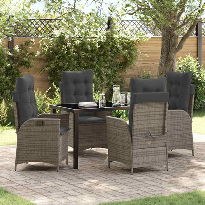 Garten Essgruppe Mit Kissen 5 Pcs Beige Poly-Rattan