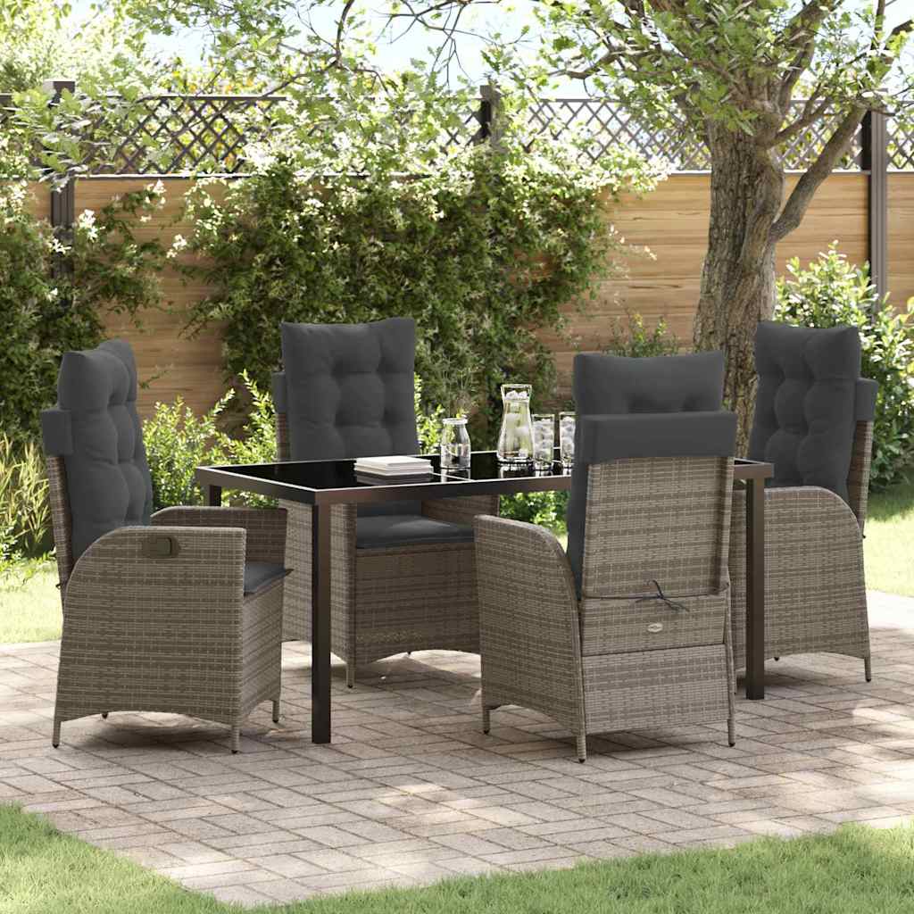 Garten Essgruppe Mit Kissen 5 Pcs Beige Poly-Rattan