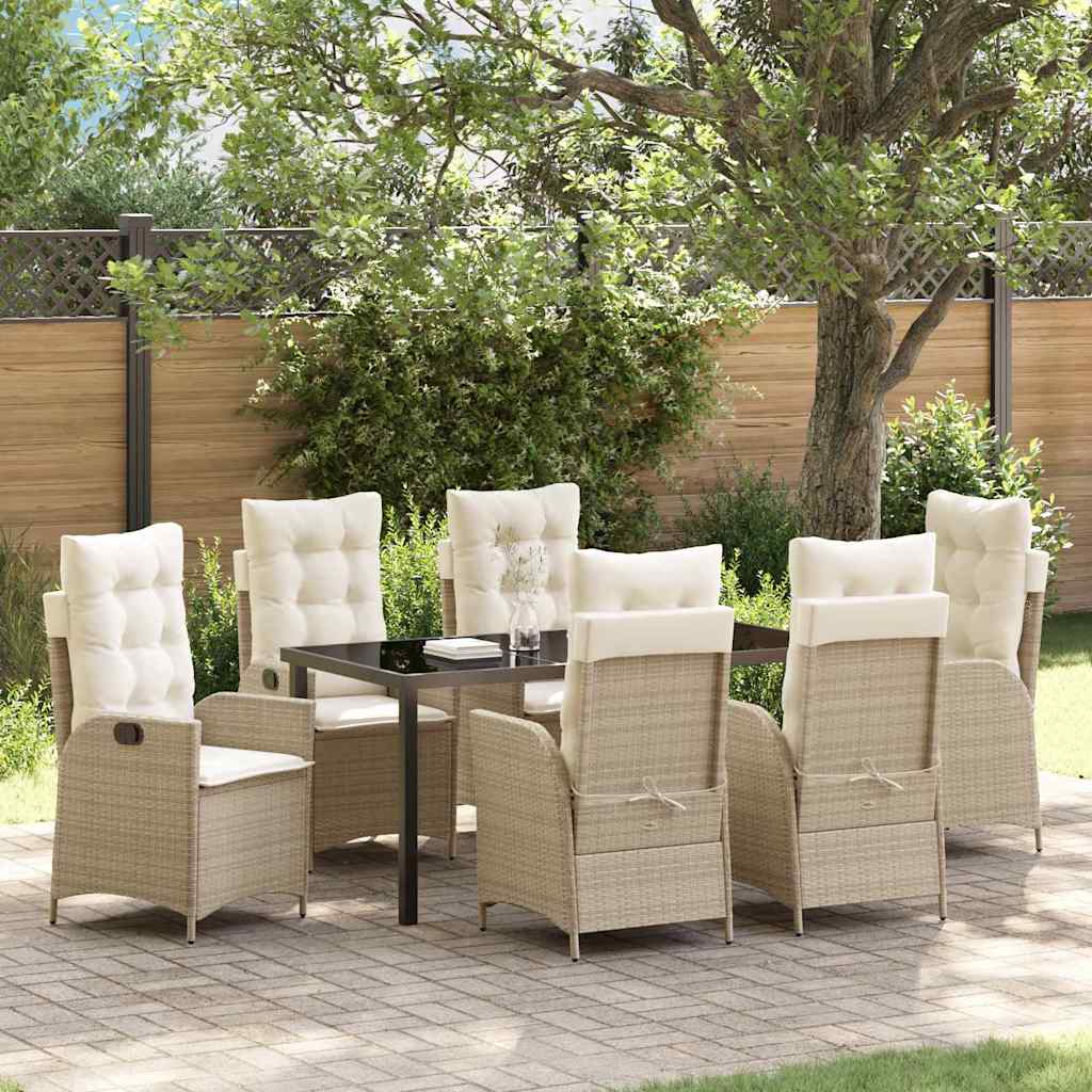 Garten Essgruppe Mit Kissen 5 Pcs Beige Poly-Rattan