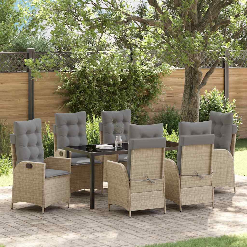 Garten Essgruppe Mit Kissen 5 Pcs Beige Poly-Rattan