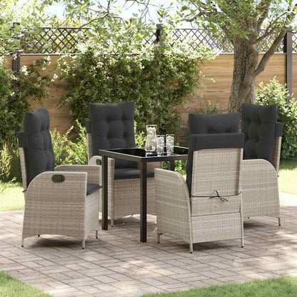 Garten Essgruppe Mit Kissen 5 Pcs Beige Poly-Rattan