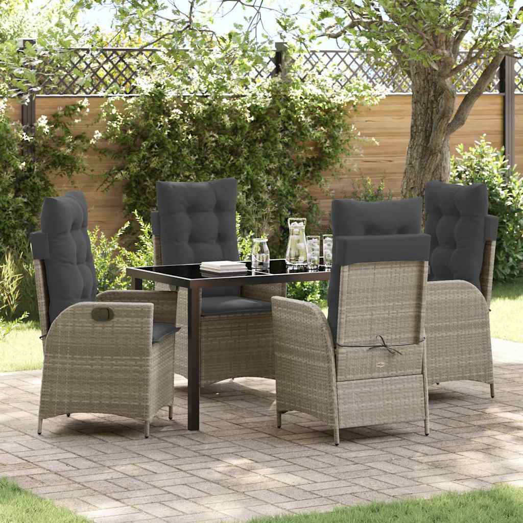 Garten Essgruppe Mit Kissen 5 Pcs Beige Poly-Rattan