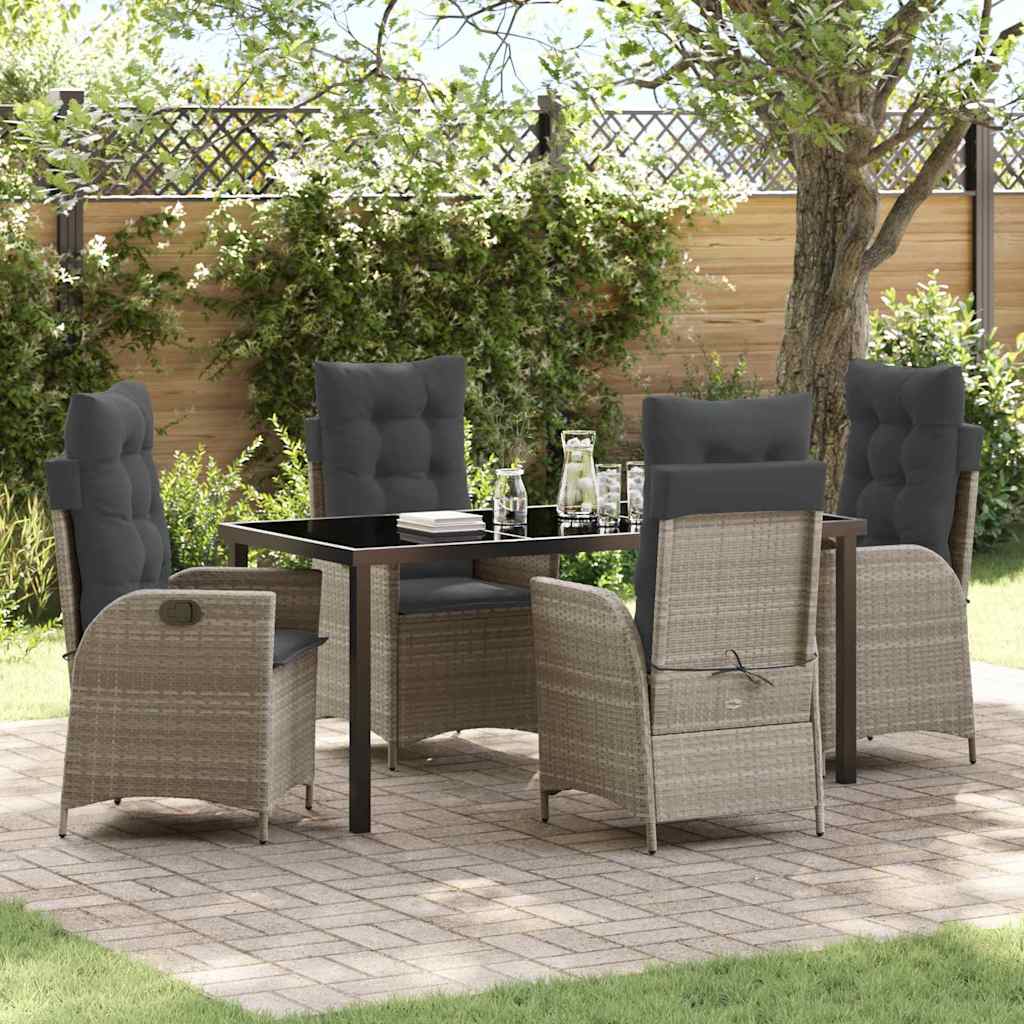 Garten Essgruppe Mit Kissen 5 Pcs Beige Poly-Rattan