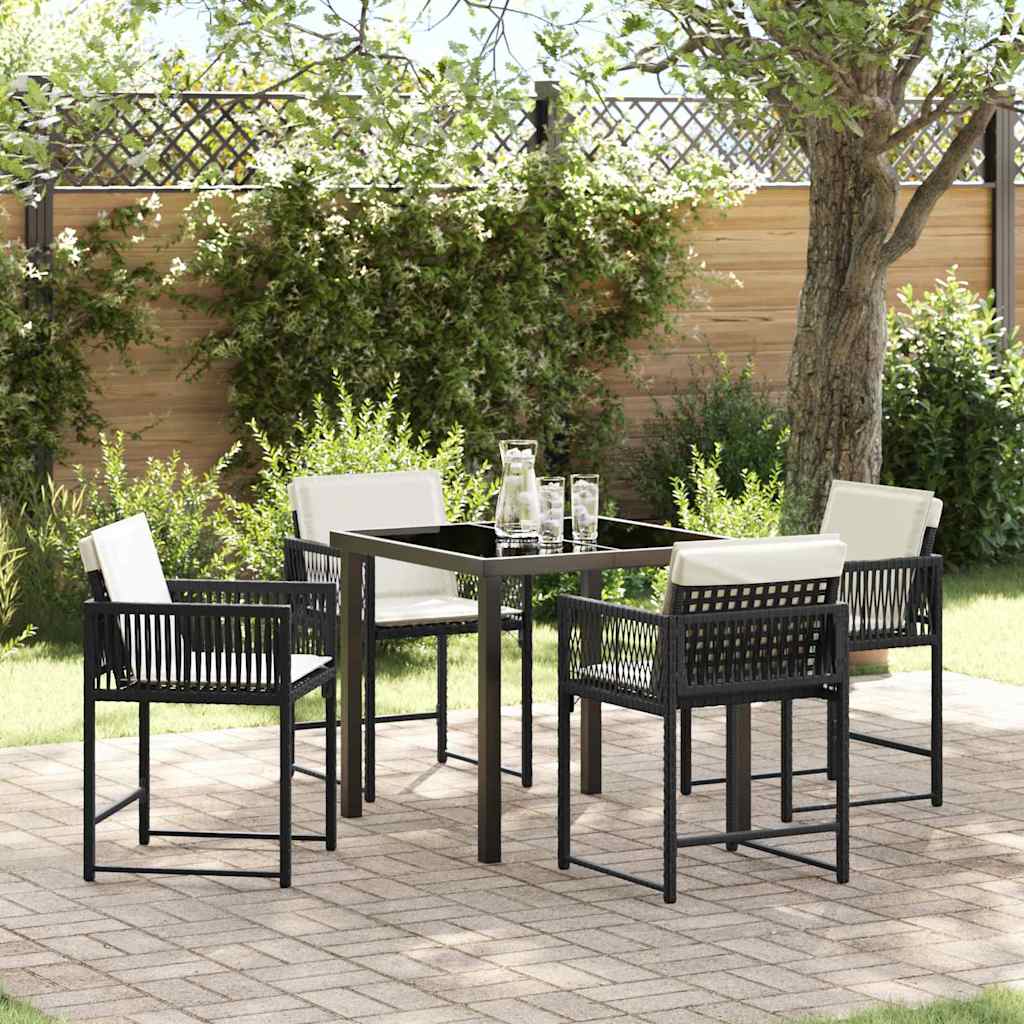 Garten Essgruppe 5 Pcs Beige Poly-Rattan