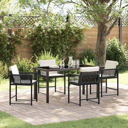 Garten Essgruppe 5 Pcs Beige Poly-Rattan