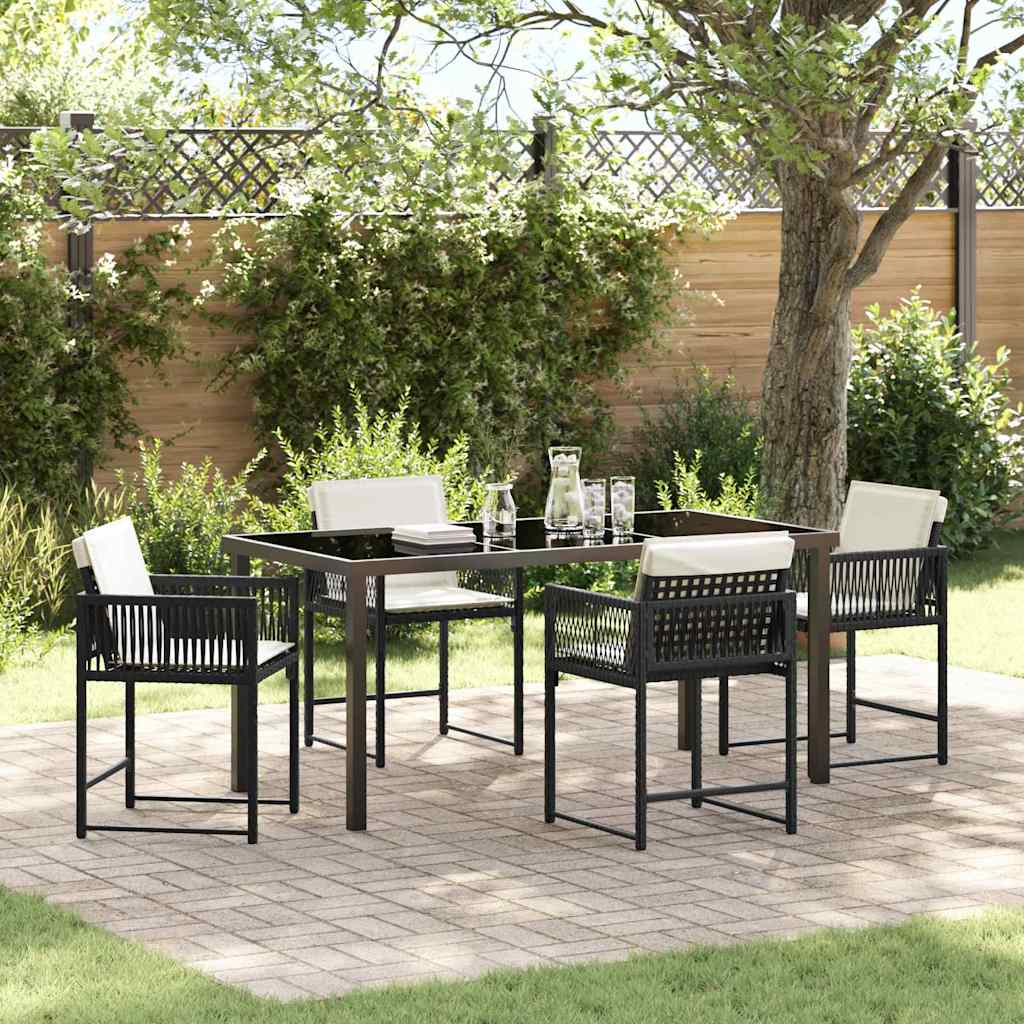 Garten Essgruppe 5 Pcs Beige Poly-Rattan