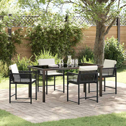 Garten Essgruppe 5 Pcs Beige Poly-Rattan