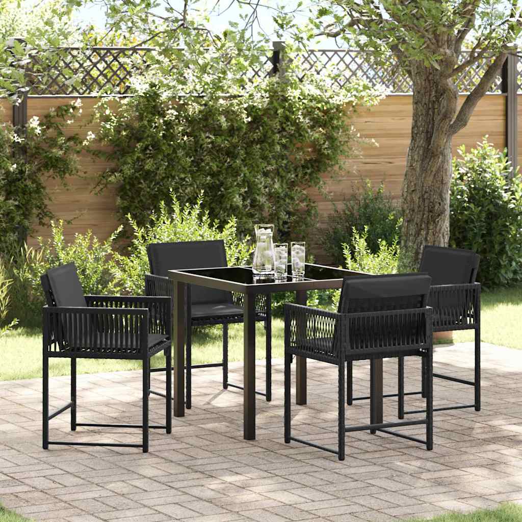 Garten Essgruppe 5 Pcs Beige Poly-Rattan